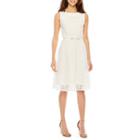 Danny & Nicole Sleeveless Lace Waves Fit & Flare Dress