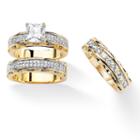 Womens 3 Ct. T.w. White Cubic Zirconia Gold Over Brass Bridal Set