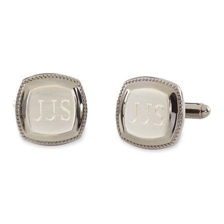 Gun Metal Cushion Cuff Links W/ Brushed Top