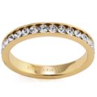 Silver Treasures Crystal Womens Clear 14k Gold Over Silver Eternity Band