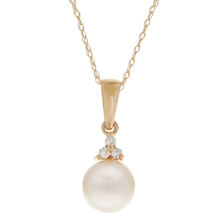 Womens 1/10 Ct. T.w. White Pearl 14k Gold Cocktail Ring