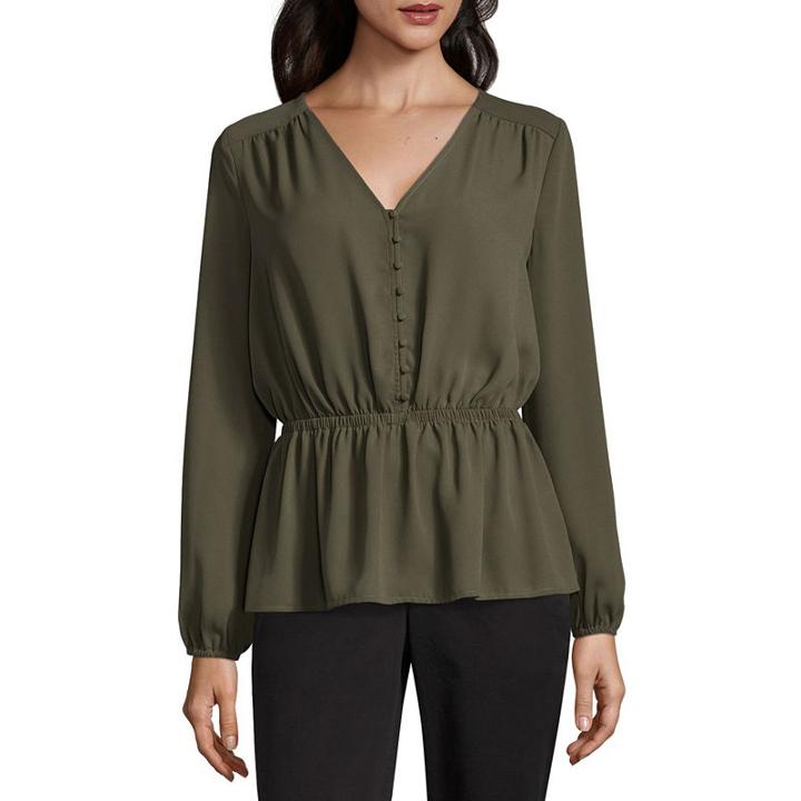 Worthington Smock Waist Blouse - Tall