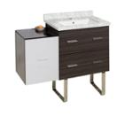 37.75-in. W Floor Mount White-dawn Grey Vanity Setfor 1 Hole Drilling Bianca Carara Top White Um Sink