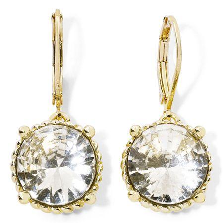 Monet Gold-tone & Crystal Drop Earrings
