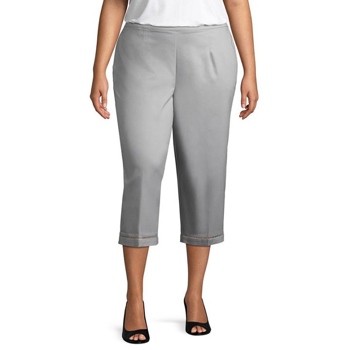 Alfred Dunner Classic Fit Straight Leg Charleston Capri- Plus