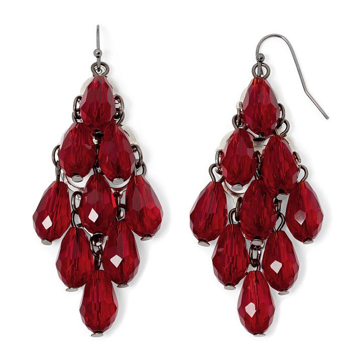 Mixit&trade; Red Bead Kite Earrings