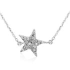 Diamonart Womens 1/3 Ct. T.w. Lab Created White Cubic Zirconia Sterling Silver Star Pendant Necklace