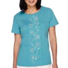 Alfred Dunner Cozumel Short-sleeve Embroidered-center Tee - Petite