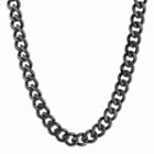 Mens Stainless Steel & Black Ip 22 12mm Curb Chain