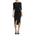 I Jeans By Buffalo 3/4 Sleeve Ruched Side Bodycon Dress