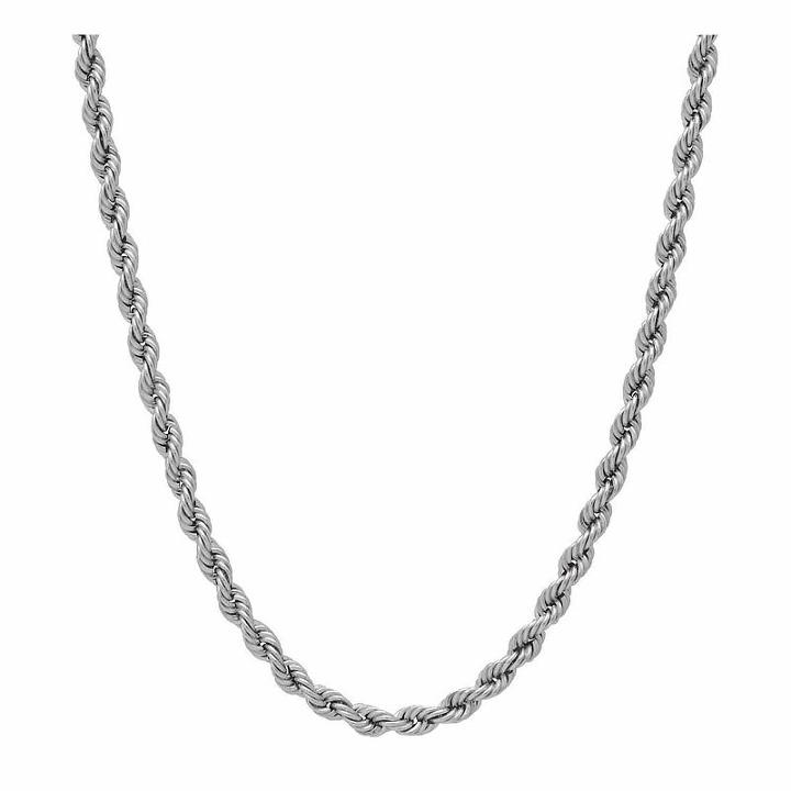 Made In Italy Hollow Rope 20 Inch Chain Necklace