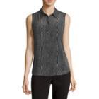 Liz Claiborne Sleeveless Y Neck Woven Floral Blouse