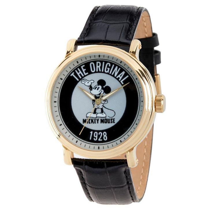 Disney Mickey Mouse Mens Black Strap Watch-wds000607
