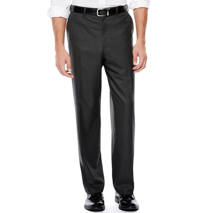 Izod Gray Sharkskin Flat-front Suit Pants - Classic Fit