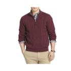 Izod Aran Cable-knit Quarter-zip Sweater