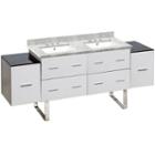 74-in. W Floor Mount White Vanity Set For 3h8-in. Drilling Bianca Carara Top White Um Sink