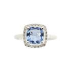 City X City Blue Cubic Zirconia & Crystals Silver-plated Brass Cocktail Ring