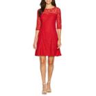 R & K Originals Elbow Sleeve Lace Fit & Flare Dress