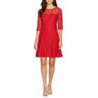 R & K Originals Elbow Sleeve Lace Fit & Flare Dress