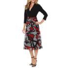 Be By Chetta B 3/4 Sleeve Abstract Maxi Dress