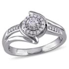 Womens 1/5 Ct. T.w. Round White Diamond Sterling Silver Engagement Ring