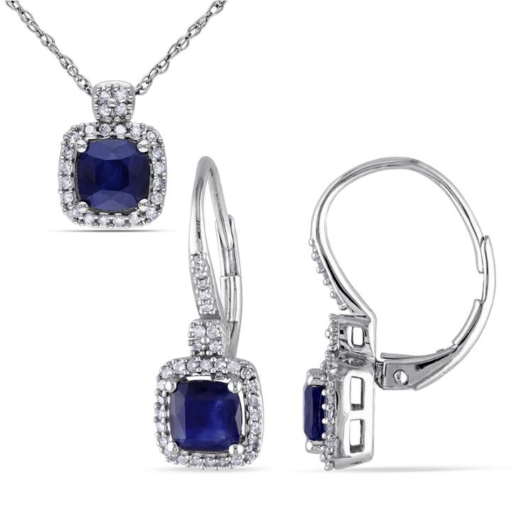 Womens 2-pc. 1/3 Ct. T.w. Blue Sapphire 10k Gold Jewelry Set