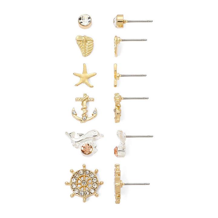 Arizona 6-pr. Silver-tone Nautical Earring Set