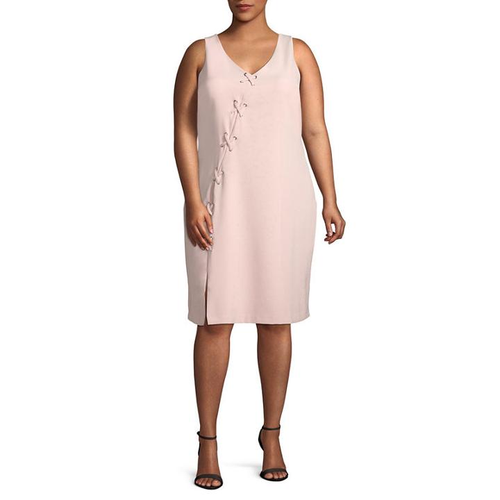 Bold Elements Lace Up Bodycon Dress - Plus
