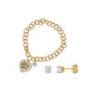 Womens 2-pc. 1 3/4 Ct. T.w. White Cubic Zirconia 18k Gold Over Silver Jewelry Set