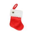 6 Red Velvet Christmas Stocking With White Faux Fur Cuff And Silver Bell Decoration