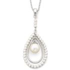 Cultured Freshwater Pearl Sparkle Pendant Necklace