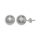 Silver Reflections Silver Plated 12mm Polished Pure Silver Over Brass 12mm Round Stud Earrings