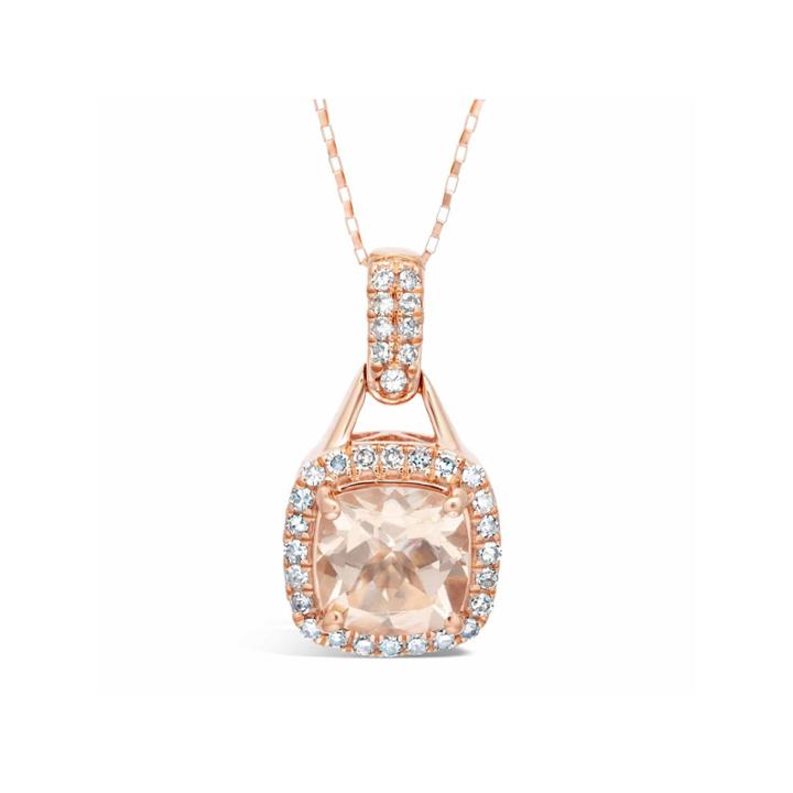 Womens 1/5 Ct. T.w. Champagne Morganite 10k Gold Pendant Necklace