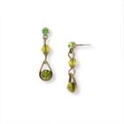 1928 Vintage Inspirations Green Brass Drop Earrings