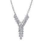 1928 Jewelry Crystal Cluster Silver-tone Y Necklace