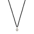 Womens 9.5m Black Spinel Cultured Freshwater Pearls Sterling Silver Strand Necklace