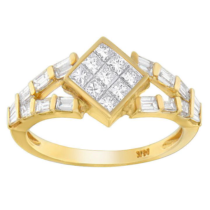 Womens 1 3/8 Ct. T.w. White Diamond 14k Gold Cocktail Ring
