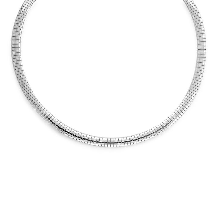 Made In Italy Sterling Silver Domed Omega Chain Necklace