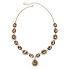Monet Brown And Gold-tone Y Necklace