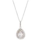 Sparkle Allure Sparkle Allure Womens 4 1/2 Ct. T.w. Clear Silver Over Brass Pendant Necklace