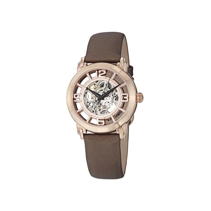 Sthrling Original Womens Rose Gold-tone Skeleton Automatic Watch