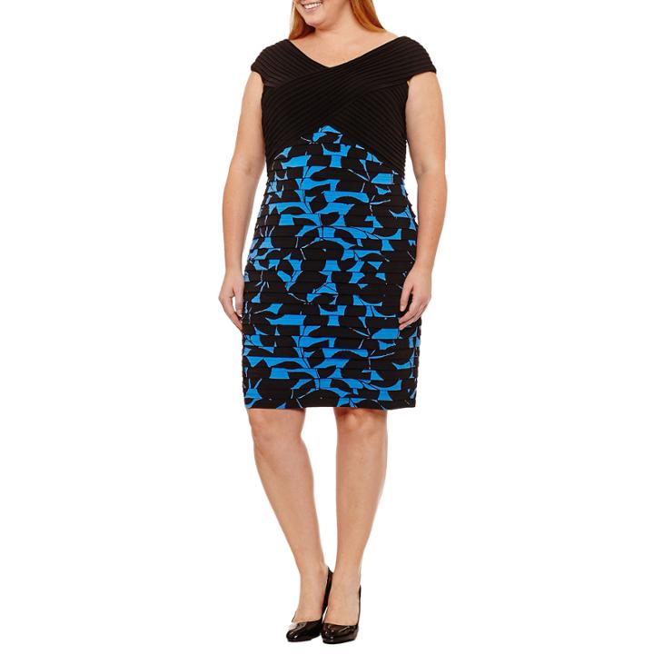 Maggy London Intl Sleeveless Pattern Sheath Dress-plus
