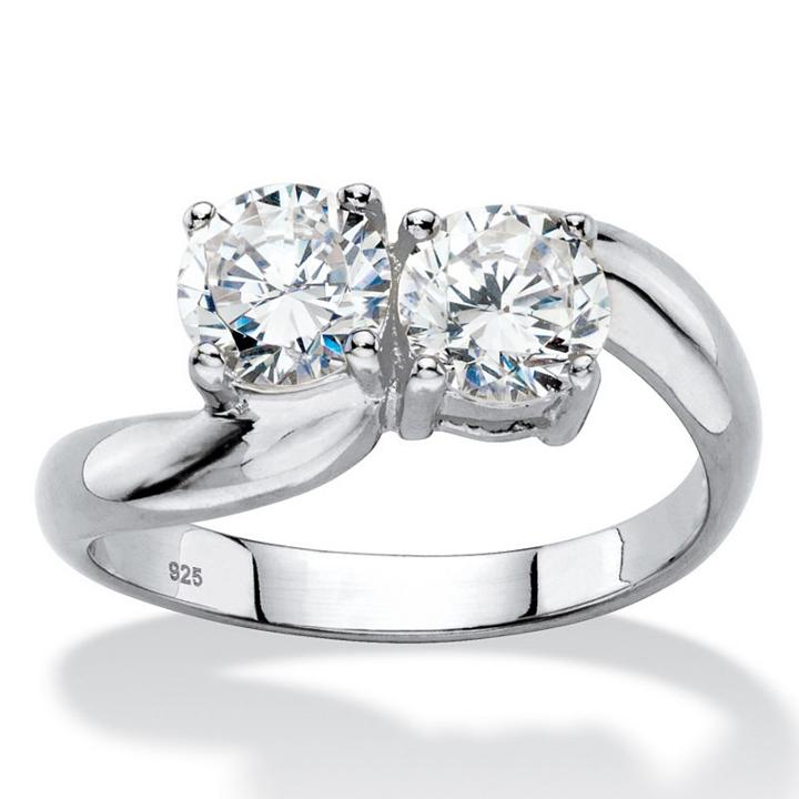Diamonart Womens 2 Ct. T.w. White Cubic Zirconia Cocktail Ring
