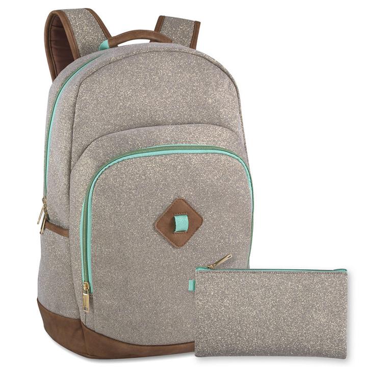 A D Sutton Glitterized Poly Backpack