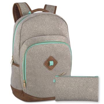 A D Sutton Glitterized Poly Backpack