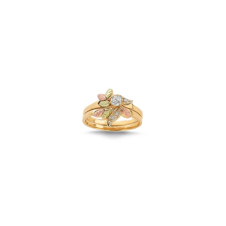 1/6 Ct. T.w. Black Hills Gold Diamond Wedding Set
