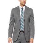 Jf J. Ferrar Gray Herringbone Stretch Suit Jacket - Slim Fit