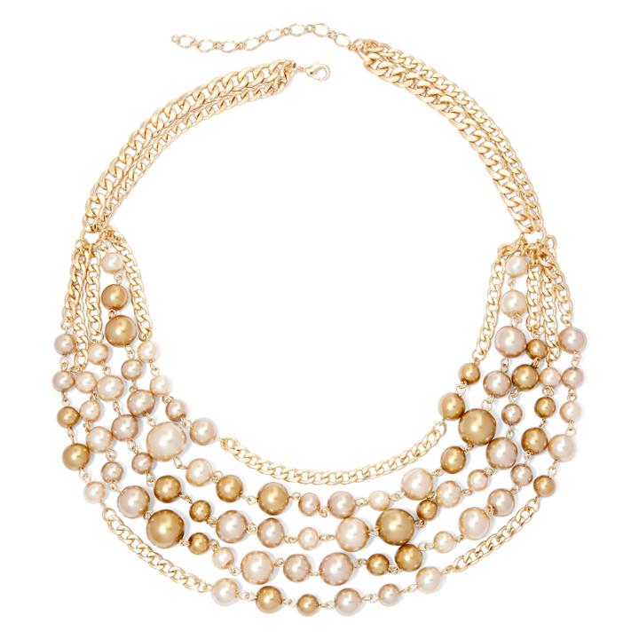 Vieste Simulated Pearl 5-row Necklace