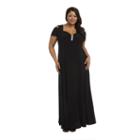 R & M Richards Cold Shoulder Short Sleeve Maxi Dress-plus