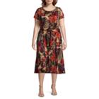 Perceptions Short Sleeve Fit & Flare Dress-plus
